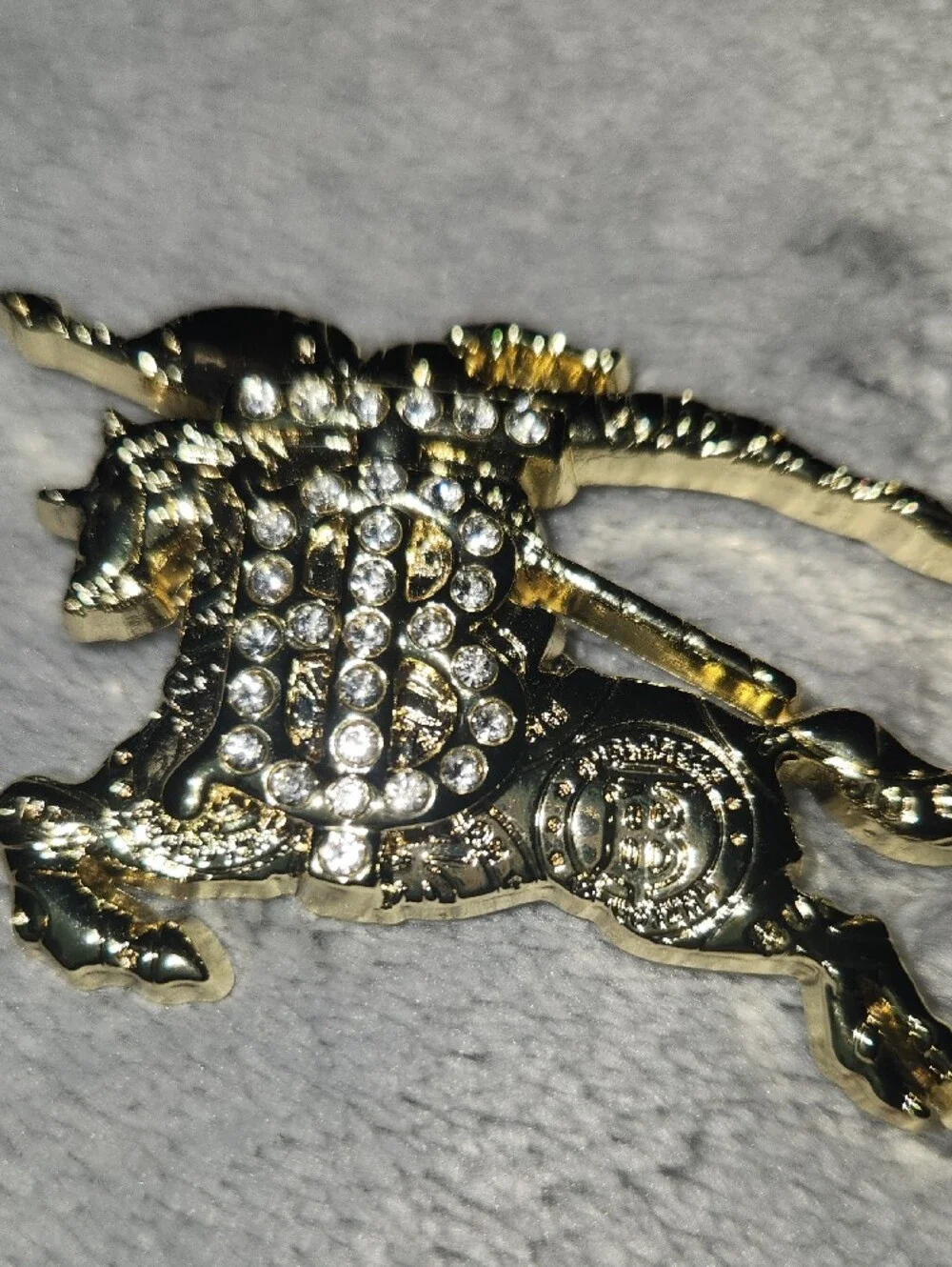 Gold-Tone Crystal Horse Brooch - Women Accessories